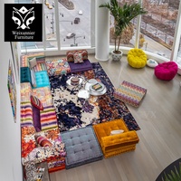 Canapé modulaire de luxe arabe fantaisie appartement rembourré confortable sectionnel avec dossier réglable canapé Majong coloré