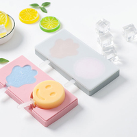Outil de crème glacée en silicone en forme d'animaux avec couvercle, moules à sucettes glacées et plateau à glaçons pour la décoration de barres chocolatées