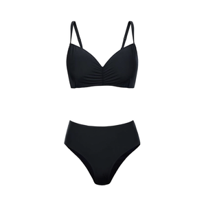 Costume da bagno intero HDJ taglie forti, controllo pancia, vita alta, scollo profondo, push-up, nero, taglie 40-46, per donna - Product Image 1