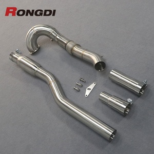 ราคาโรงงานใหม่ ท่อไอเสียสแตนเลส 304 ขัดเงา สำหรับ VW Golf R Mk7 2.0T Audi S3/A3 Quattro 8V 2014+ แบบมีแคท 100% - Product Image 2
