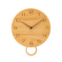 Jam Dinding Pendulum Jarum Kuarsa Satu Sisi Bahan Kayu Utuh Angka Romawi Dekorasi Rumah Modern untuk Ruang Tamu Still Life