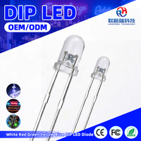 Diode LED DIP à tête ronde en gros 3mm/5mm/8mm/10mm 365nm/395nm 620nm 510nm pour la simulation de bougies et la décoration de Noël
