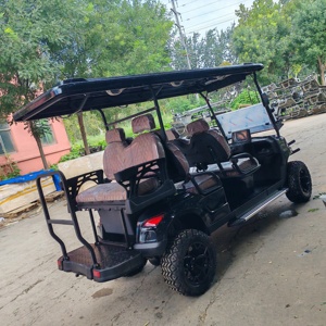 Carrito de Golf Negro Personalizable HKBG-C para 4+2 Pasajeros, Batería de Litio, Carro de Club con Estructura de Acero de Alta Resistencia, Faros LED, Nuevo Diseño E - Product Image 4