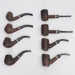 XIAOXIONG Premium ebano tubo da fumo in legno fatto a mano con personalizzato naturale laccato nero finitura anello decorativo portatile all'ingrosso - Product Image 4