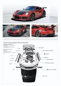 Para 992 911 Turbo <span class=keywords><strong>S</strong></span> estilo seco fibra de carbono WideBodykit parachoques delantero difusor trasero faldas laterales Bodykit - Product Image 2