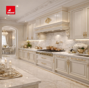 Mobile da <span class=keywords><strong>cucina</strong></span> Alland Luxury in stile greco antico, in legno massello con bellissimi motivi intagliati, mobili su misura per casa nuova - Product Image 1
