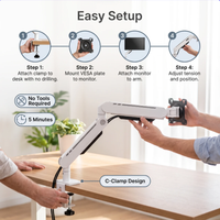 Support de moniteur ergonomique pour bureau à domicile, bras articulé à ressort mécanique pour programmeurs, concepteurs et postes de travail