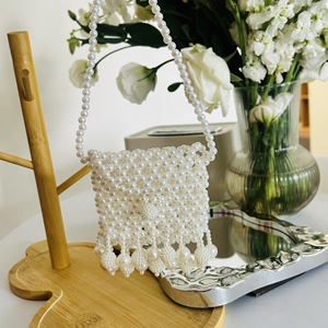 Bolso de perlas con borlas tejidas a mano, bolso de hombro, bolso cruzado, monedero, bolso para teléfono móvil, accesorio para vestido de princesa - Product Image 4
