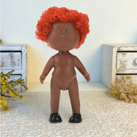 Poupée en vinyle mignonne de 14 cm à peau foncée, cheveux courts bouclés, corps vierge, pour vêtements de poupée DIY, jouet artisanal pour filles, cadeau - Vente chaude
