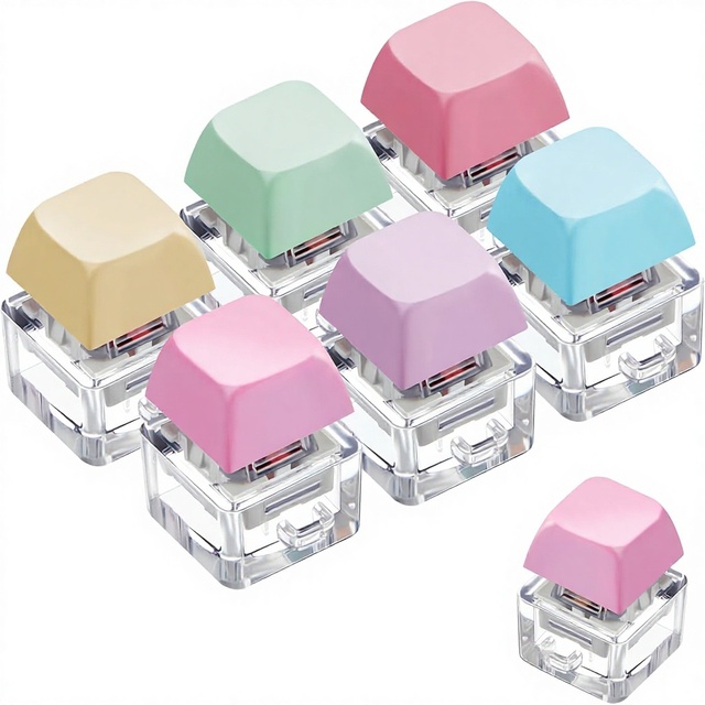 Fashion Mechanical Keycup Keyboard Fidget Keychain Promotional Stress Relief Gift Toy Keycap Switch Tester Durable