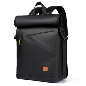 High-End Men's Casual <b>Backpack</b> Large-Capacity Oxford <b>Roll</b>-<b>Top</b> 5cm Expansion <b>Waterproof</b> Polyester Lining for Business College - Product Image 6