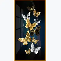 Porcellana di cristallo pittura astratta farfalla arte stampa su tela lamina d'oro decorazione murale opere d'arte vendita calda per soggiorno