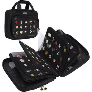 Sac de rangement pliable grande capacité, portable et tendance, avec fermeture éclair, pour collection de badges et épingles, idéal pour l'affichage - Product Image 1
