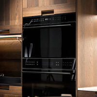 Îlot de cuisine moderne de luxe, armoires sur mesure en bois de rose massif, design écologique, roulettes, résistant à l'eau, multifonctionnel pour