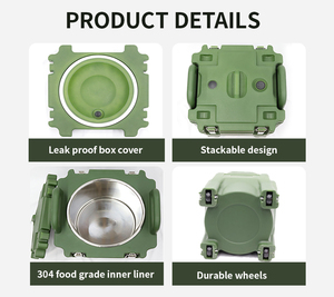 20 लीटर पुनः प्रयोज्य प्लास्टिक इन्सुलेट कूलर बॉक्स पानी प्रतिरोधी पोर्टेबल कैंपिंग यात्री बाल्टी भोजन और पेय के लिए - Product Image 3