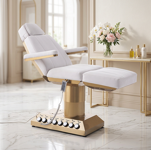 Electric Facial Beauty Bed Prone Position Comfort Design For Skin Care Treatment <b>Adjustable</b> <b>Leg</b> Foot Section Spa Salon Couch - Product Image 2