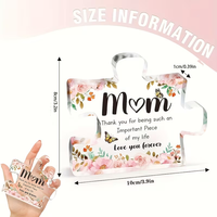 Plaque de puzzle en acrylique en forme de fleur - Cadeau idéal pour maman de la part de sa fille ou de son fils, parfait pour les anniversaires, Noël