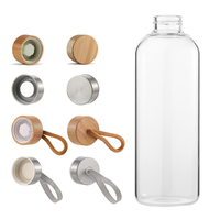 Bouteille d'eau en verre borosilicate personnalisable avec logo par sublimation, couvercle en acier inoxydable, design moderne, sans BPA, compatible micro-ondes