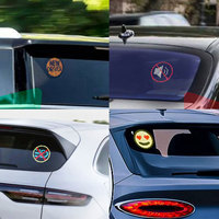 Pantalla de expresión LED redonda para coche, Control de aplicación inteligente, tablero de visualización programable, Panel de mensajes de desplazamiento, señal LED para ventana trasera de coche DIY