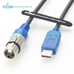 RS485 USB để XLR 3pin nữ DMX512 chuyển đổi cáp cho ánh sáng sân khấu thiết bị điều khiển <span class=keywords><strong>DMX</strong></span> Dimmer kiểm soát với FTDI chip 6ft - Product Image 1