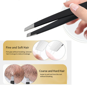 Kit de 4 pinces à <span class=keywords><strong>épiler</strong></span> en acier inoxydable satiné à marque privée, instruments de beauté pointus et courbés <span class=keywords><strong>pour</strong></span> extensions de <span class=keywords><strong>sourcils</strong></span> - Product Image 4