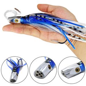 Esca da Pesca Hunt House Big <span class=keywords><strong>Game</strong></span> con Testa in Metallo Ramato e Gonna <span class=keywords><strong>di</strong></span> Calamaro, 21cm 105g 110g, Esca Morbida per Pesca a Traina - Product Image 2