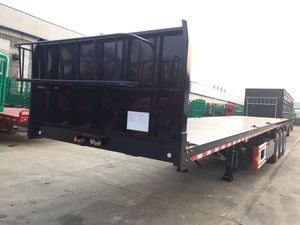 H Star Best Price 3AXL Flatbed Semi Trailer Fuwa Jost Landing Gear 40 Ton Payload 3 Axles 13/16 Ton Brakes for 20 40 Feet - Product Image 4