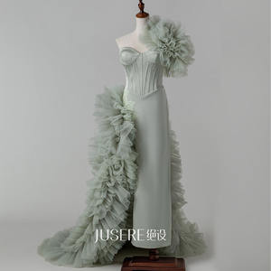 Jusere-<span class=keywords><strong>Vestidos</strong></span> de Noche de menta <span class=keywords><strong>para</strong></span> mujer, Falda recta de diseño único, vestido Formal de invitados de <span class=keywords><strong>boda</strong></span>, <span class=keywords><strong>2022</strong></span> - Product Image 1