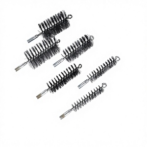 Kit de brosses de nettoyage de cheminée 5 pièces en fil d'acier avec manche en acier au carbone, filetage M12, pour nettoyage industriel de tuyaux et décontamination, bricolage - Product Image 2