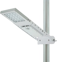 Lampadaires solaires tout-en-un 150W avec capteur de mouvement PIR intégré, montage sur poteau, du crépuscule à l'aube, étanches pour les parkings et les éclairages extérieurs