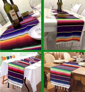 Manta mexicana Cubierta de mesa al aire libre Fiesta Manta de sarape mexicana Mantel <span class=keywords><strong>para</strong></span> decoraciones de boda de Fiesta Mexicana - Product Image 6