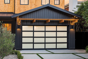 CBMMart personnalisé prix bon marché coffre-fort verre trempé teinté bois aluminium nouveau design porte de garage villas projet de construction - Product Image 4