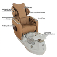 Fauteuil de massage SPA pour pédicure haut de gamme américain avec système de massage double, bain de pieds LED et inclinaison réglable pour salon de luxe
