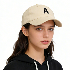 Casquettes de baseball vierges personnalisables en coton couleur crème, vente en gros pour broderie et impression - Product Image 1