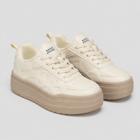 Baskets plateforme rétro pour femmes, semelle épaisse 4 cm, à lacets, style décontracté, en stock, personnalisables OEM, usine de Wenzhou