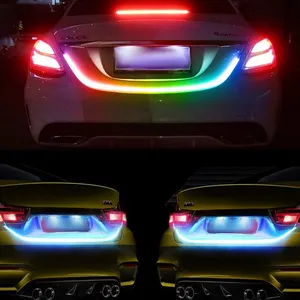 HOT Seller RGB Car Rear Trunk Tail Light Dynamic Streamer Reverse Warning Light Brake Turn Signal Lamp Car LED Strip Light