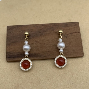 New Fashion Women's Gold Plated Brass Set Copper Agate Earrings <strong>Ring</strong> Bracelet <strong>Necklace</strong> for Wedding Engagement <strong>Anniversary</strong> - Product Image 6