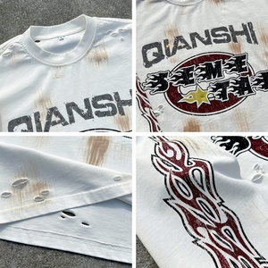 Designer <b>Shirt</b> for <b>Men</b> Distressed Vintage Printed Oversized <b>T</b>-<b>shirt</b> Graphic Thermals Longsleeve 100% Cotton <b>Long</b> <b>Sleeve</b> <b>t</b> <b>Shirt</b> - Product Image 2