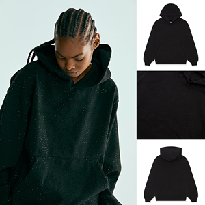 Felpa con Cappuccio Oversize Unisex in Cotone Pesante e Confortevole |   Felpa Streetwear Stile Americano |   Felpa con Cappuccio di un Giovane Designer di <span class=keywords><strong>Moda</strong></span> - Product Image 2