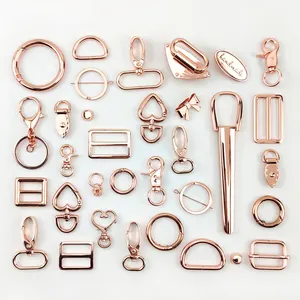 DP002 बैग सामान बैग का पट्टा बकसुआ हैंडबैग हार्डवेयर समायोज्य स्लाइडर गुलाब गोल्ड ओ डी अंगूठी हुक चढ़ाया वसंत लॉबस्टर अकवार - Product Image 1