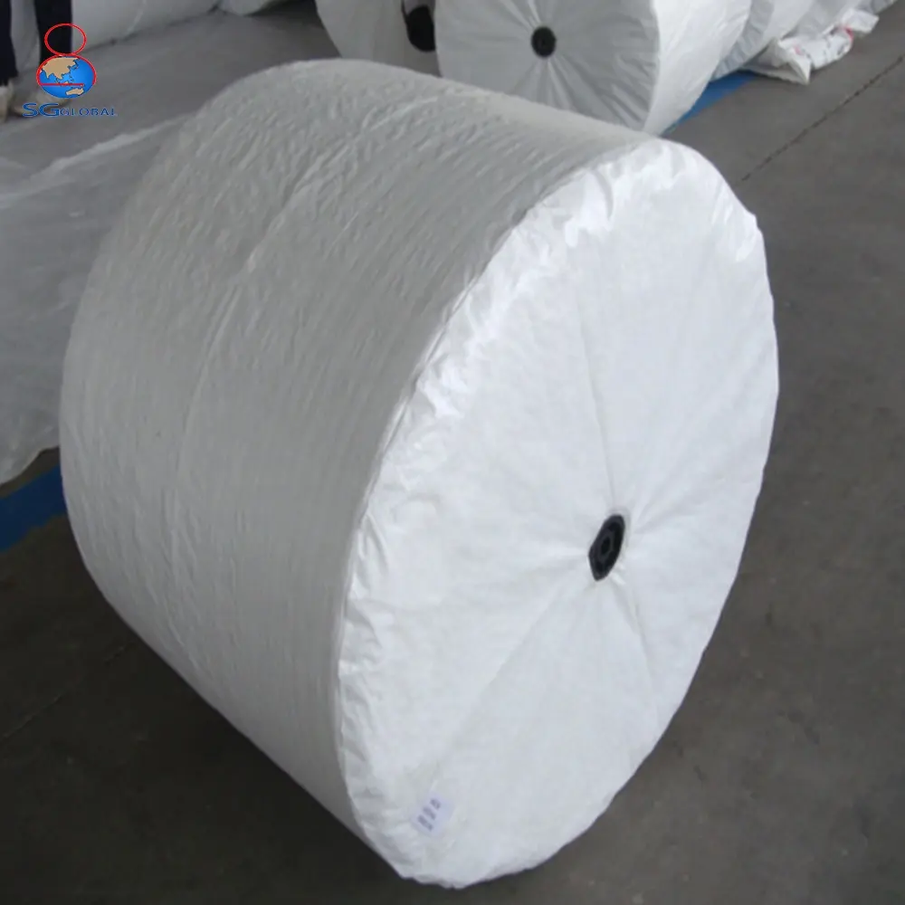 Wholesale plastic laminated white PP fabric woven polypropylene bag roll
