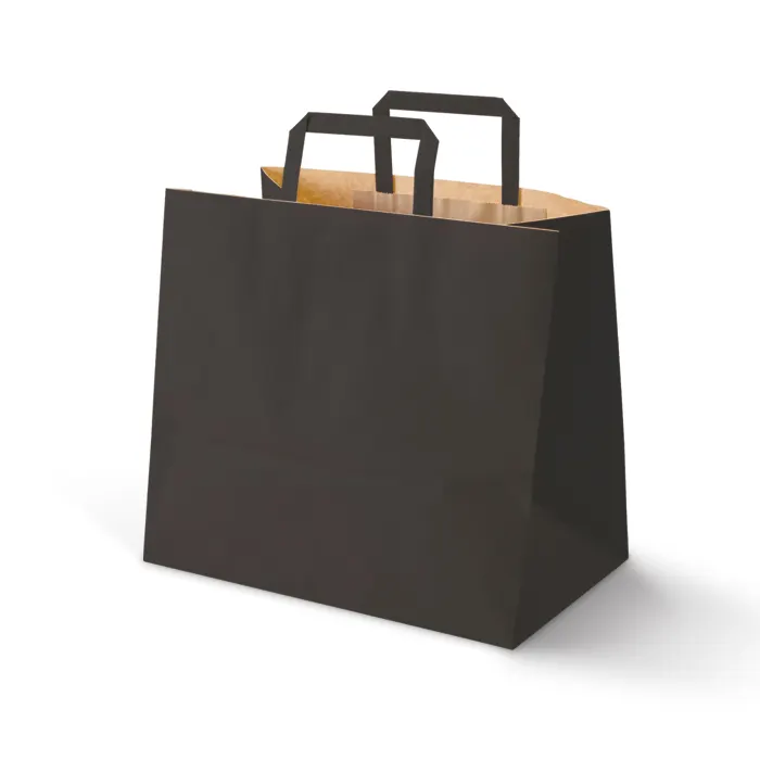 環境にやさしい高品質のショッピングギフトブラックペーパーバッグ良い顧客満足度