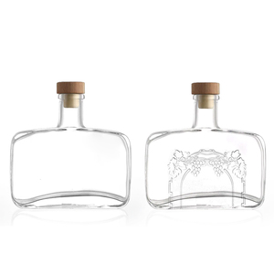 Botella <span class=keywords><strong>de</strong></span> Vidrio <span class=keywords><strong>de</strong></span> Lujo <span class=keywords><strong>de</strong></span> 500ml 750ml para Tequila, Vodka, Whisky, Ginebra, <span class=keywords><strong>Licor</strong></span> y <span class=keywords><strong>Agave</strong></span>, Fabricada en China, con Corcho - Product Image 2