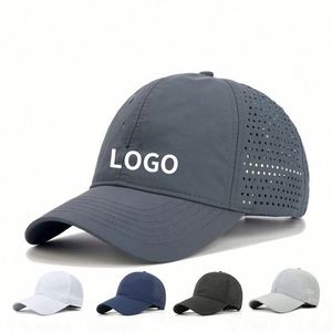 Wholesale Formal Sporty Canvas 6-Panel <b>Waterproof</b> Baseball Cap Laser Cut Hole Golf <b>Hat</b> - Product Image 1