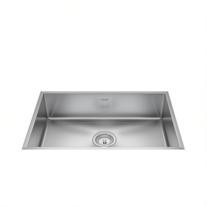 Fregadero de cocina bajo encimera de acero inoxidable 33x19x9, un solo tazón, diseño rectangular estilo granja, fácil de limpiar - Product Image 1