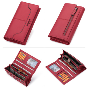 HUMERPAUL Portefeuille classique pour <span class=keywords><strong>femme</strong></span> <span class=keywords><strong>en</strong></span> <span class=keywords><strong>cuir</strong></span> véritable <span class=keywords><strong>Pochette</strong></span> multifonction avec fentes pour cartes RFID et poche pour téléphone Sac d'argent tendance - Product Image 2