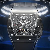 Montre mécanique chronographe fonctionnelle Bonest Gatti pour hommes, cristal saphir, cadran lumineux, bracelet en silicone de haute qualité BG9007