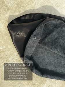 Serviette de cheveux en soie satinée à séchage rapide pour femmes YSD enveloppement de bain de style turban pour le soin des cheveux - Product Image 5