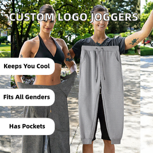 Pantalons de jogging de sport pour hommes à taille mi-haute et devant plat avec logo personnalisé, vêtements de sport, vêtements décontractés, pantalons de course CVC, service OEM - Product Image 2