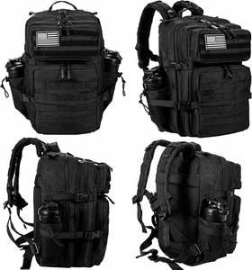 Mochila Táctica de Mezclilla para Hombre y Mujer, 45L, Estilo Militar, para 3 Días, con Sistema Molle, Color Negro - Product Image 3